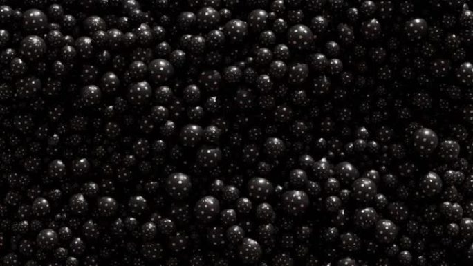 从浮动移动黑球创建的3d抽象背景。