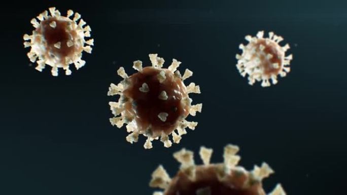 冠状病毒新型冠状病毒肺炎逼真的医学模型美丽的3d动画。科学概念
