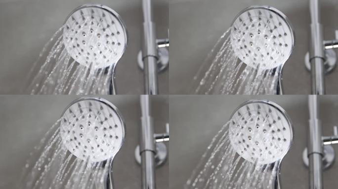 淋浴喷头的水流花洒特写视频素材