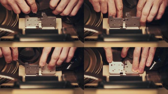 机械视频编辑，即8毫米不同场景的电影片段的物理胶合。