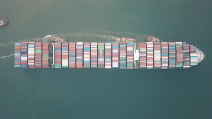 货物集装箱俯拍俯视经贸外贸