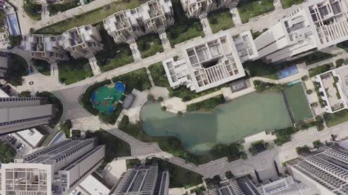 鸟瞰公寓航拍俯瞰全景大景小区社区