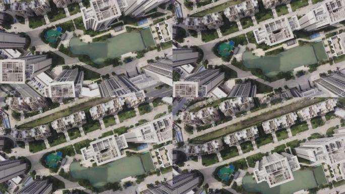 鸟瞰公寓航拍俯瞰全景大景小区社区