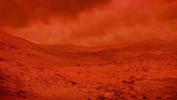 火星上的沙尘暴，云层上方移动