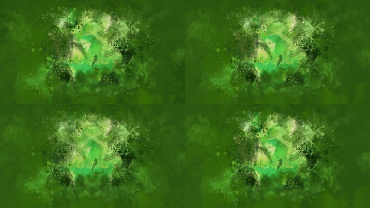 绿色水彩背景出现在alpha通道上。