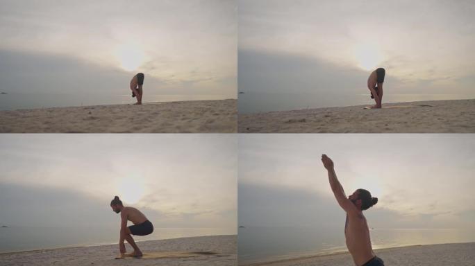 海滩上的瑜伽