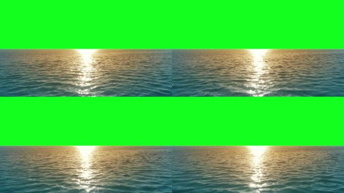 日落海洋旅行拍摄绿屏