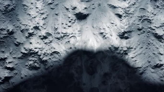 穿过月球表面的大阴影的俯视图
