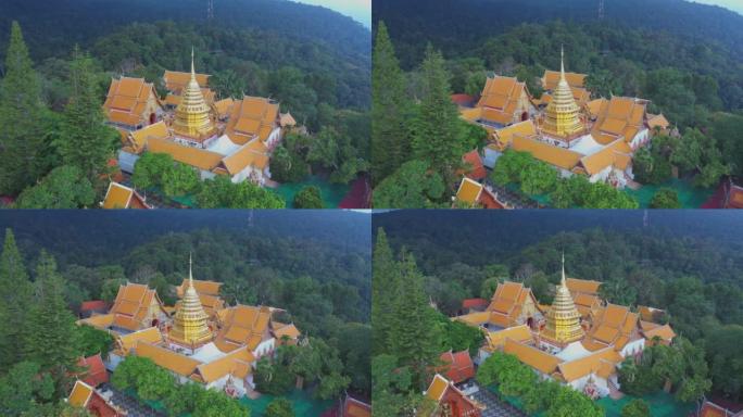 泰国著名寺庙Wat Phra的鸟瞰图。