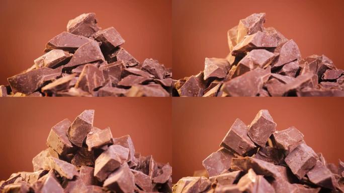 巧克力片巧克力特写巧克力块视频素材