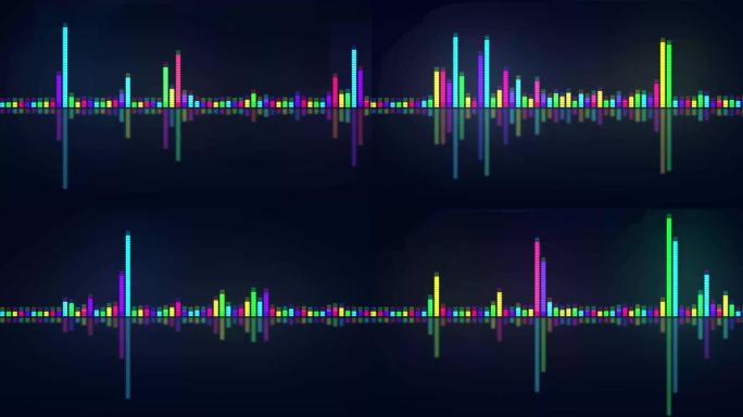 黑色背景上的声音或音频波形。声波设计。4k视频