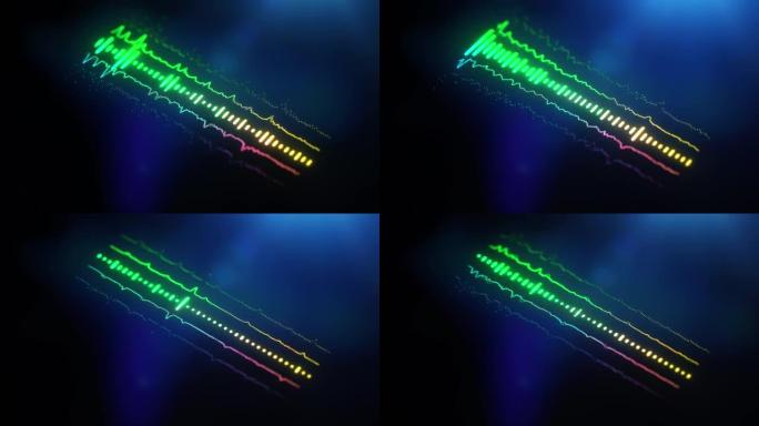 数字屏幕上的音频波形声音均衡器