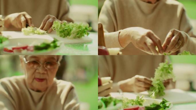身体健康，食物好营养早餐退休老人享受退休