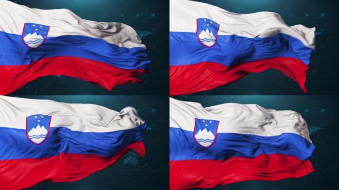 深蓝色背景的斯洛文尼亚国旗