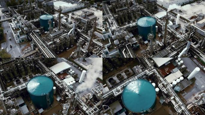 鸟瞰炼油厂、工业炼油厂石化厂