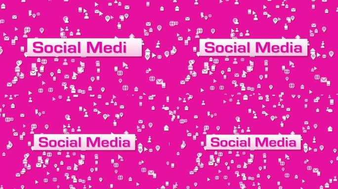 4k社交媒体全球网络概念-可循环