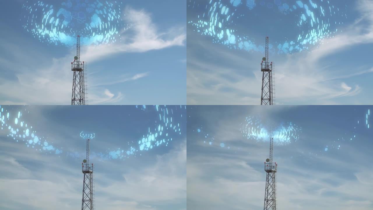 天空中有细胞信号的塔