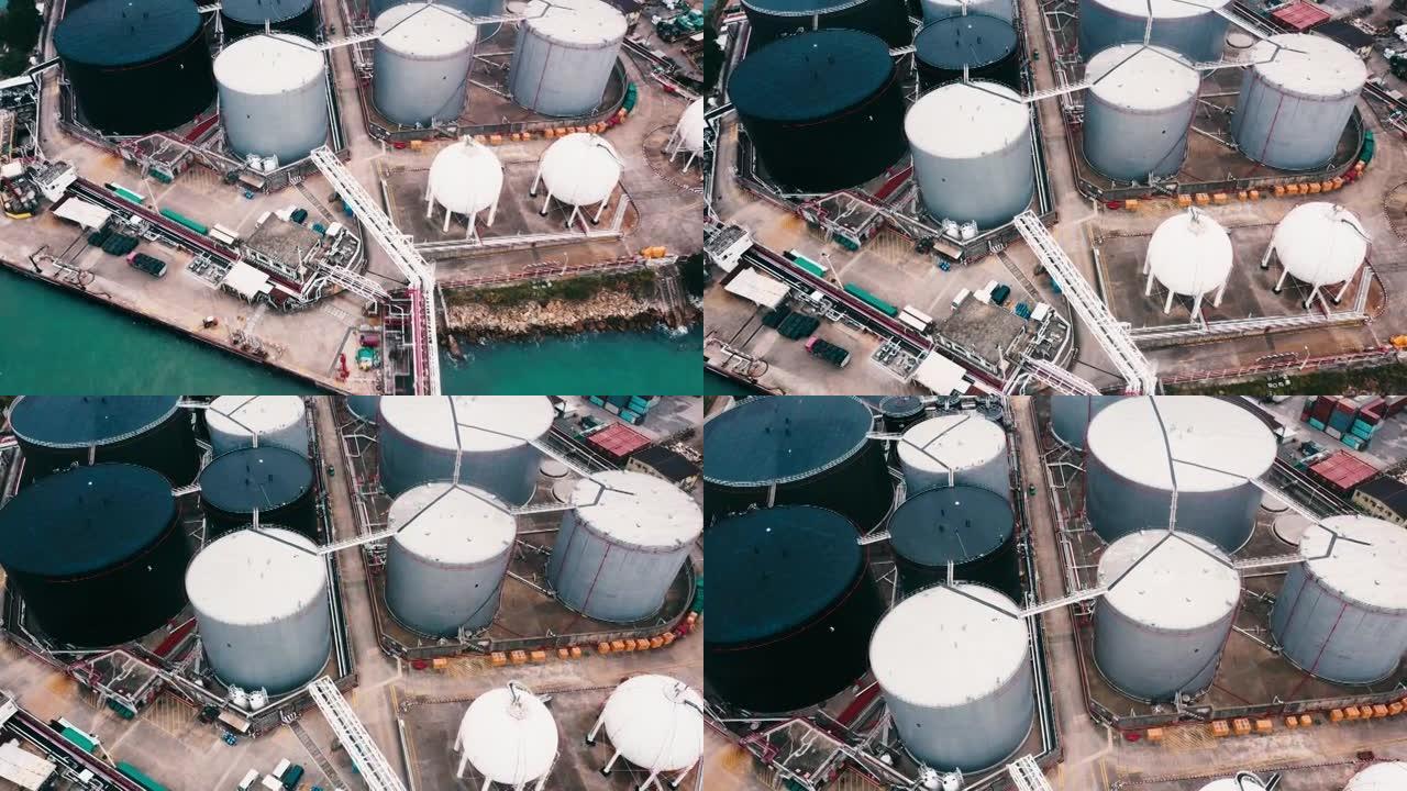 鸟瞰式炼油厂工业园工业化能源资源
