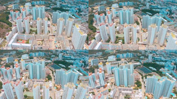 从无人机上看香港城市景观