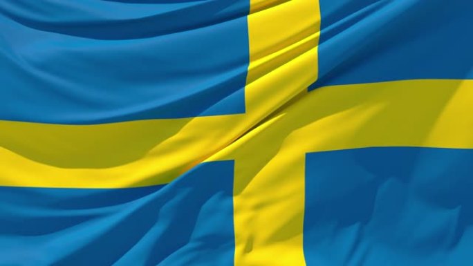 迎风飘扬的瑞典国旗