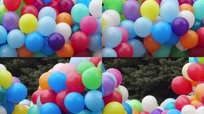 很多气球。
