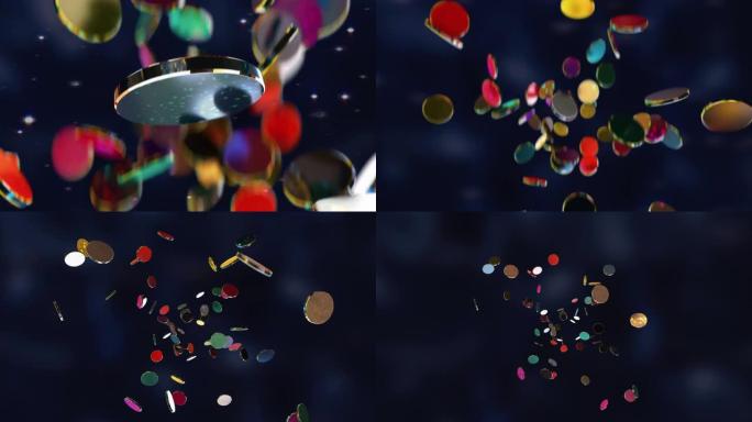 4K动态抽象彩色跳跃动画