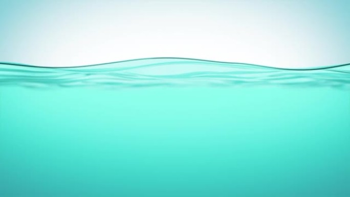 水面波浪无缝特写慢动作。抽象自然水环3d动画工作室拍摄。