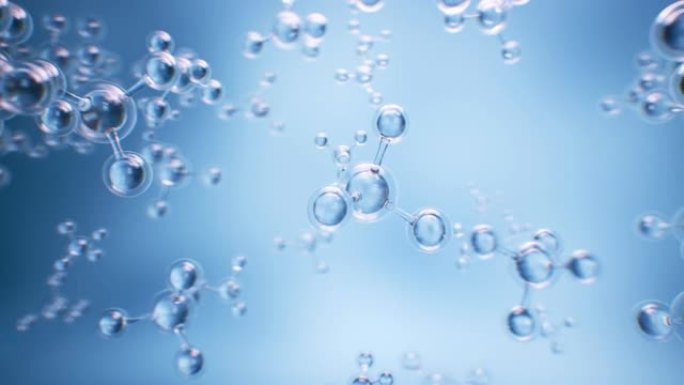 物理或化学设计用分子的抽象蓝色背景