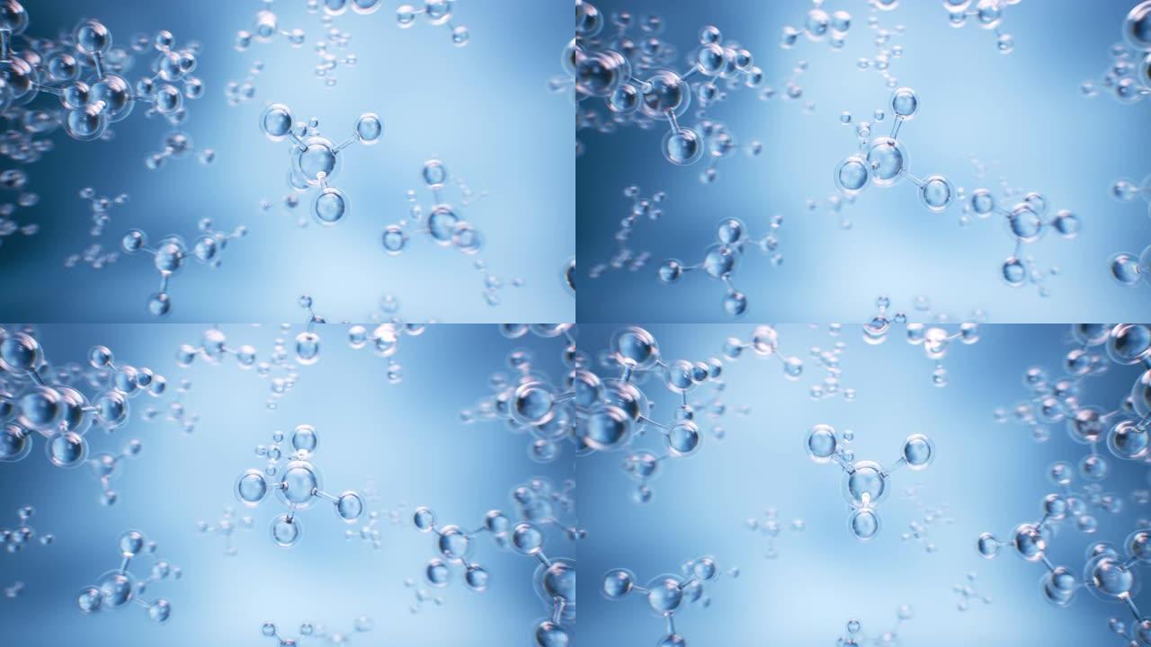 物理或化学设计用分子的抽象蓝色背景