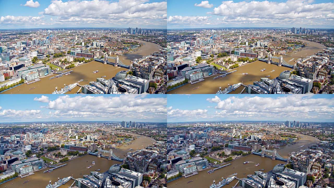 伦敦城市景观的鸟瞰图