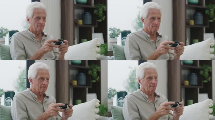一个成熟男人在休息室玩游戏的4k视频片段