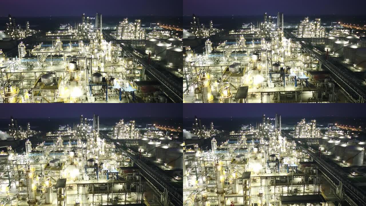 石油和天然气工业天然气工业航拍夜景