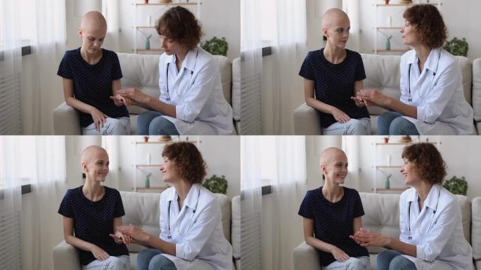 女性肿瘤护士执业医生中风癌症患者的手