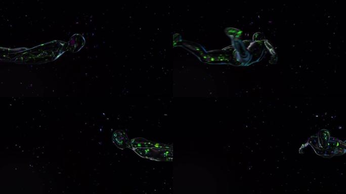 人飞，未来数字技术和3D虚拟现实仿真现代未来生活方式