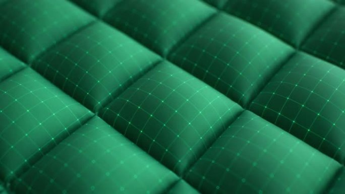 背景是绿色的纺织枕头的形式。