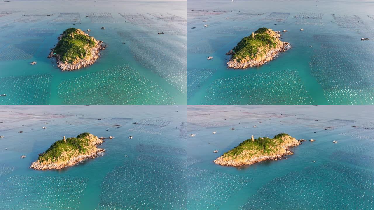 海上有一个岛。岛上有一座古塔