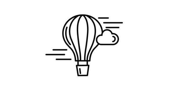 阿尔法通道上的热气球线图标