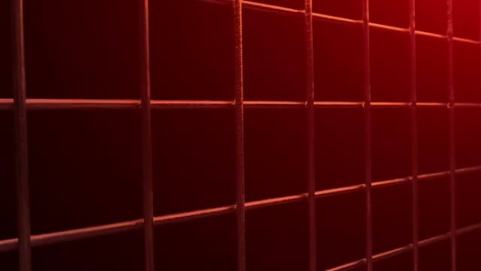 在金属网格安全防火墙上闪烁红灯的概念