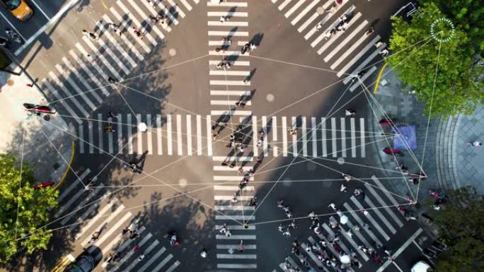 大城市的人行横道，我们周围的技术