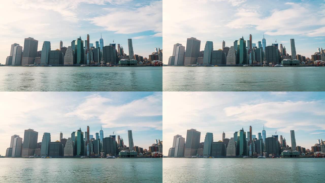 美国纽约城市景观的时间流逝