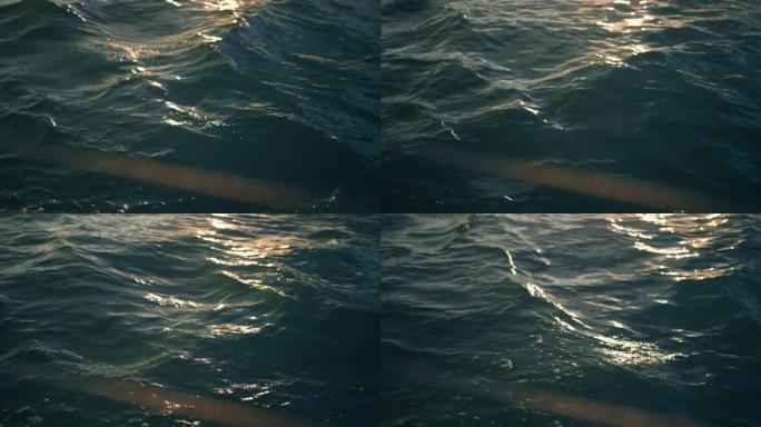 日落时的水面水波浪