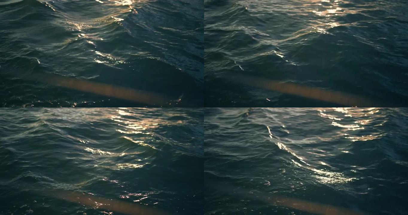 日落时的水面水波浪