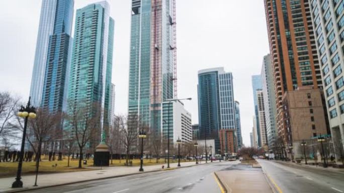 美国伊利诺伊州芝加哥的芝加哥市与现代建筑的时间流逝