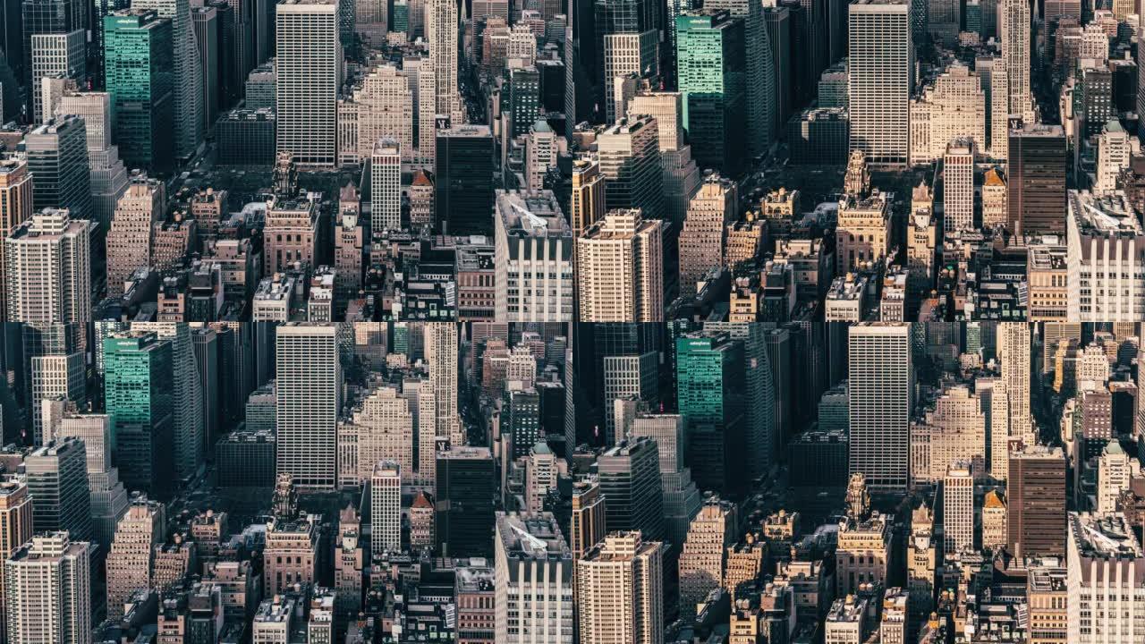 曼哈顿建筑物的鸟瞰图