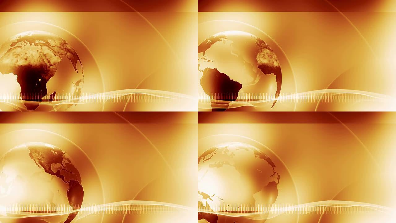 背景地球仪 (橙色，左放置)-循环