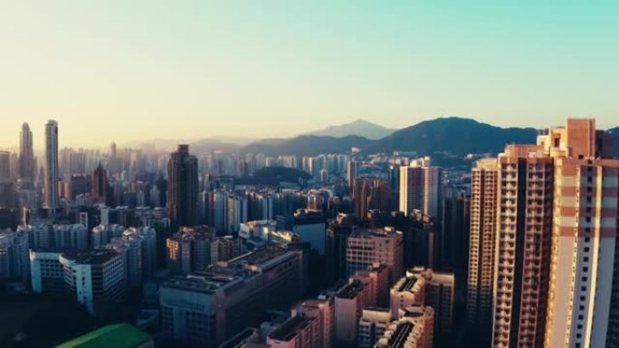 香港城市天际线的鸟瞰图