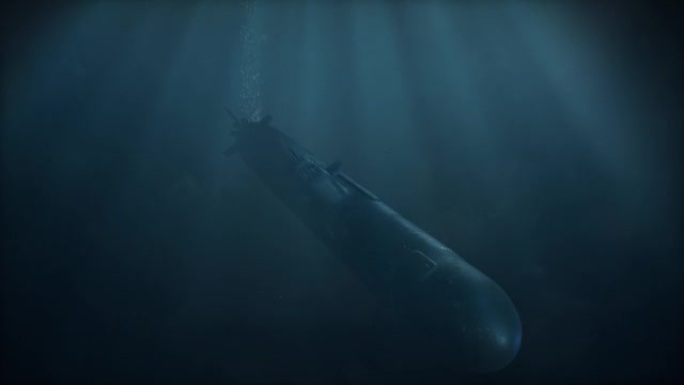 潜艇沉入海底的中等镜头