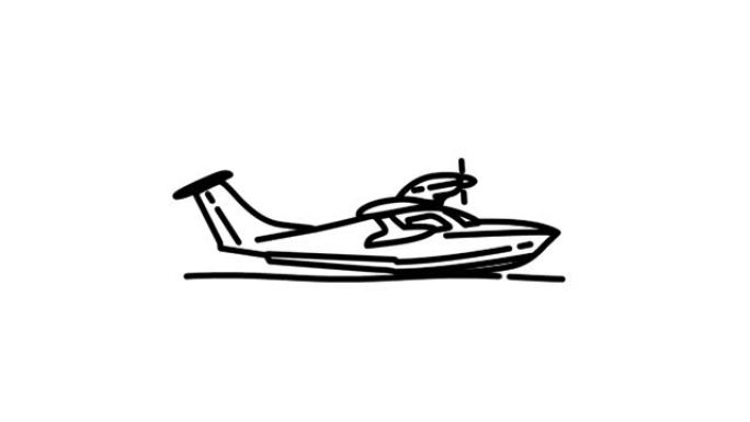 阿尔法通道上的水上飞机线图标