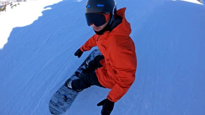 滑雪者冲下滑雪坡挑战危险刺激冬季运动会