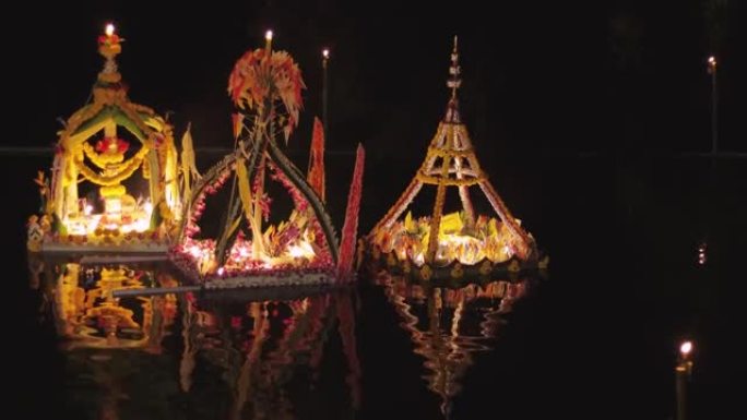 Loi kathong国际节，泰国Lamphun的目的地旅行。